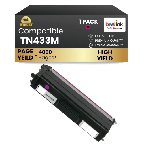 Compatible Brother TN433M Magenta Toner Cartridge High Yield ( 1 Pack )