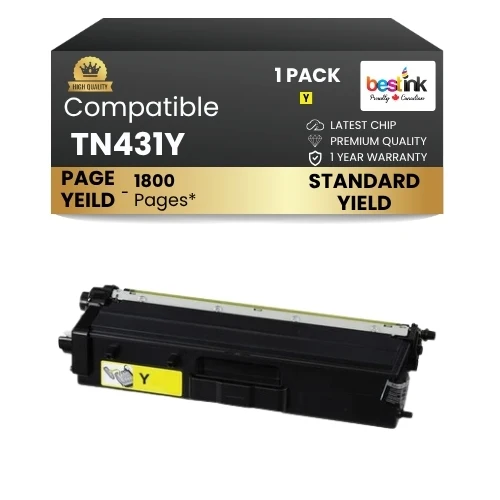 Compatible Brother TN431Y Yellow Toner Cartridge ( 1 Pack )