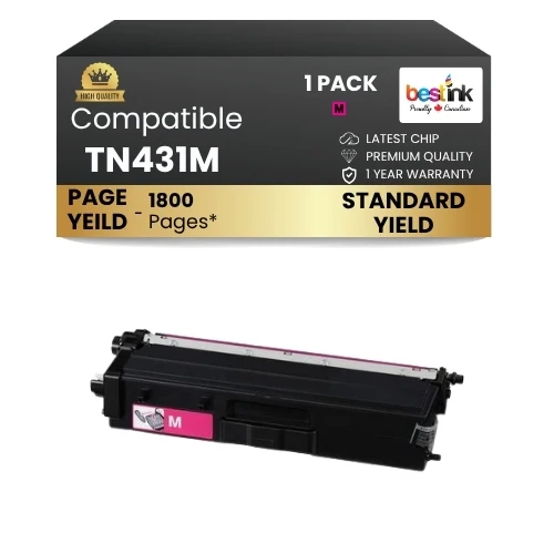 Compatible Brother TN431M Magenta Toner Cartridge Standard Yield ( 1 Pack )