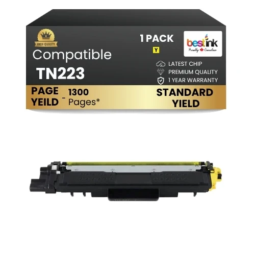 Brother TN223 Compatible Yellow Toner Cartridge - With Chip ( 1 Pack )