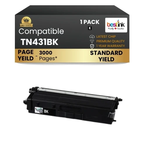 Compatible Brother TN431BK Black Toner Cartridge ( 1 Pack )