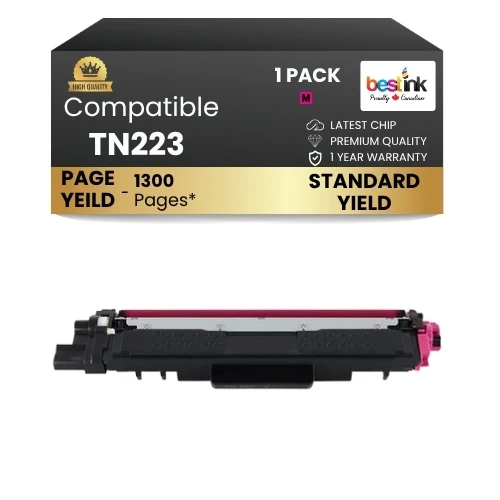 Brother TN223 Compatible Magenta Toner Cartridge - With Chip ( 1 Pack )