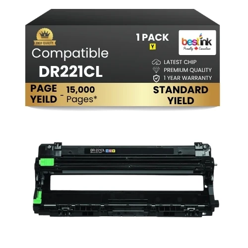 Brother DR221CL Compatible Yellow Drum, 1 Pack