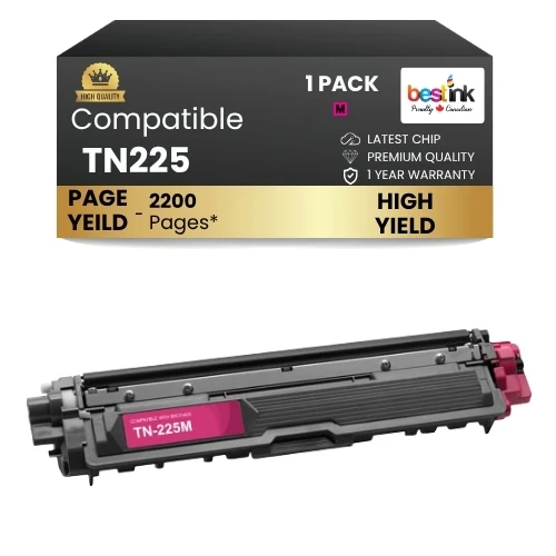 Brother TN225 Compatible Magenta Toner Cartridge High Yield ( 1 Pack )