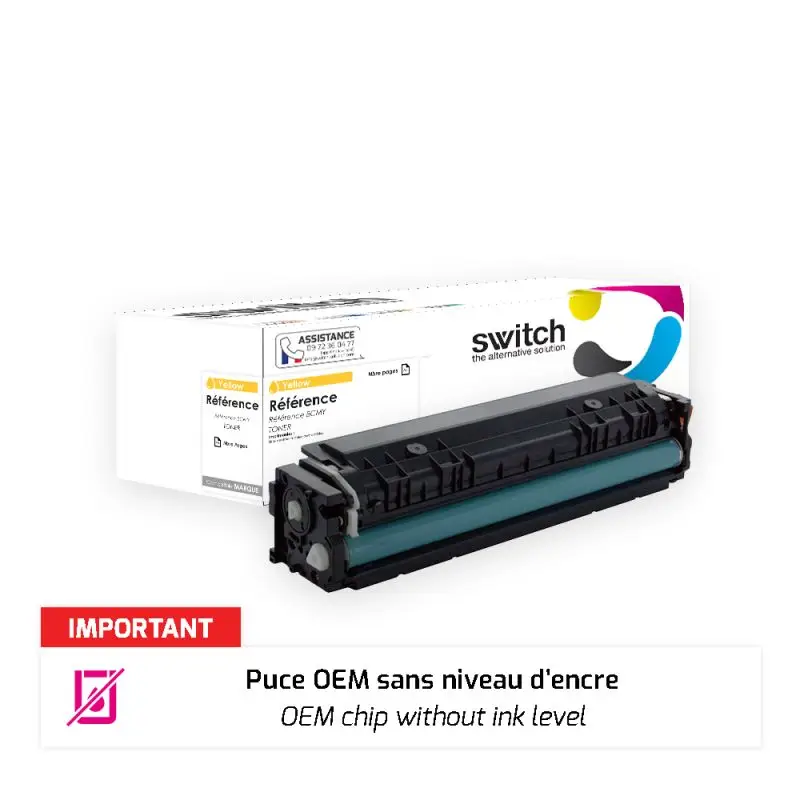 Canon 067H Toner Jaune compatible puce OEM équivalent à 5103C002 · Switch