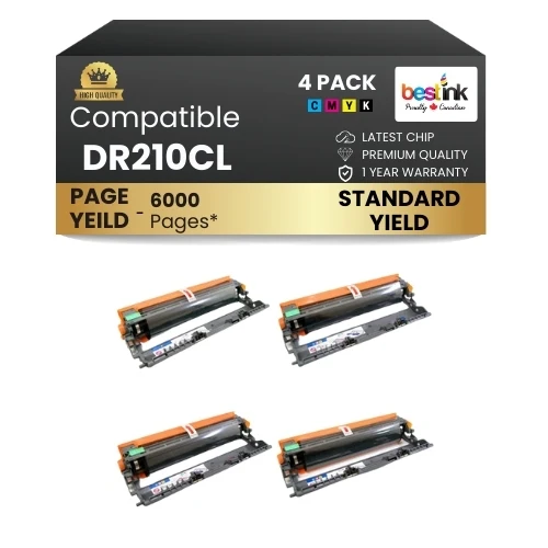 Brother DR210CL Compatible Drum BK/C/M/Y (4 Pack)
