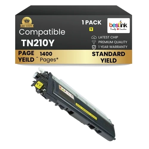Brother TN210Y Compatible Yellow Toner Cartridge ( 1 Pack ) Standard Yield