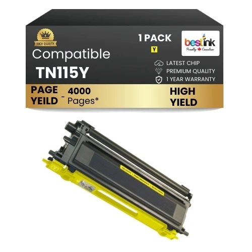 Compatible Brother TN115Y Yellow Toner Cartridge High Yield ( 1 Pack )