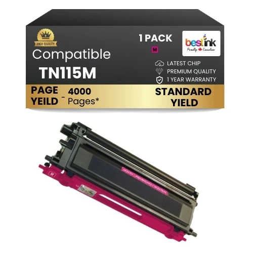 Compatible Brother TN115M Magenta Toner Cartridge High Yield ( 1 Pack )