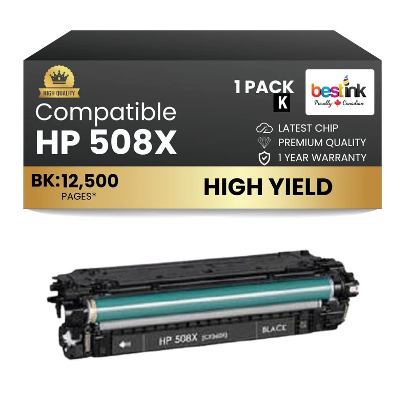 Compatible HP 508X CF360X Black Toner Cartridge High Yield