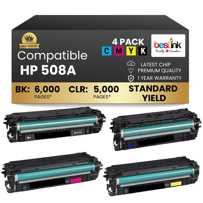 Compatible HP 508A Toner Cartridge Combo BK/C/M/Y (4 Pack)