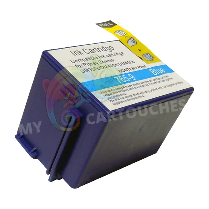 Cartouche d'Encre Compatible Bleu Postal Pitney Bowes 765-9BN pour DM300C et DM400C