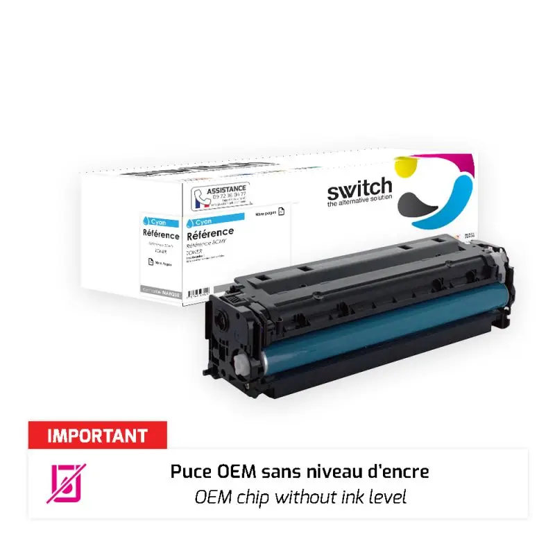 Canon 055H Toner Cyan compatible puce OEM équivalent à 3019C002 · Switch