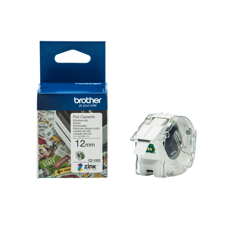 Ruban d'étiquettes tout-en-couleur Brother, 12mm - CZ-1002