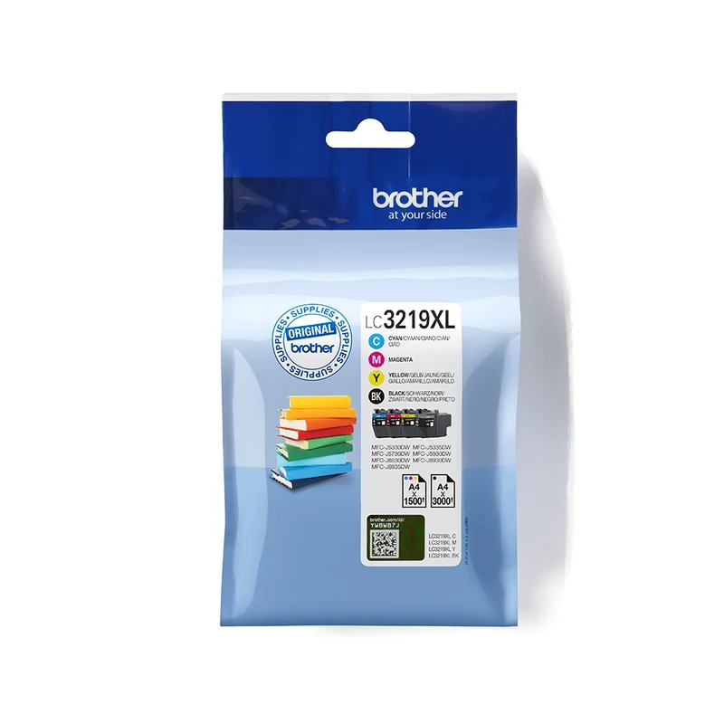 Pack de 4 cartouches d'encre d'origine Brother noir, cyan, magenta, jaune - LC-3219XLVALBP