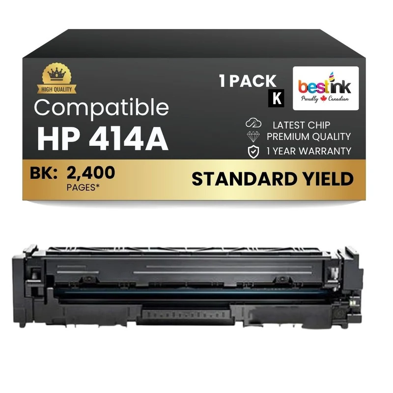 Compatible HP 414A W2020A Black Toner Cartridge - With Chip