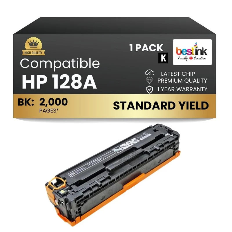 Compatible HP 128A CE320A Black Toner Cartridge
