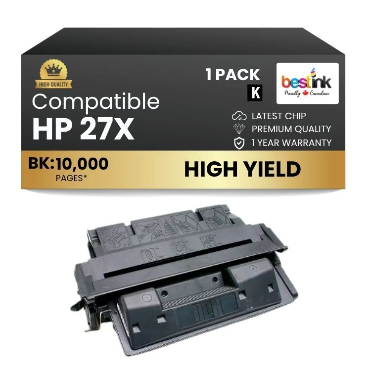 Compatible HP 27X C4127X Black Toner Cartridge (1 Pack)