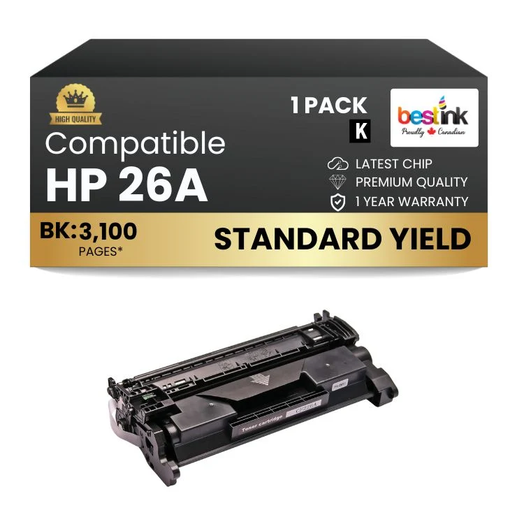 Compatible HP 26A CF226A Black Toner Cartridge (1 Pack)