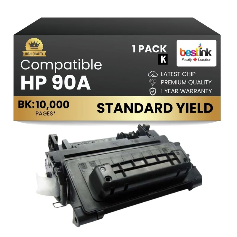 Compatible HP 90A CE390A Black Toner Cartridge (1 Pack)