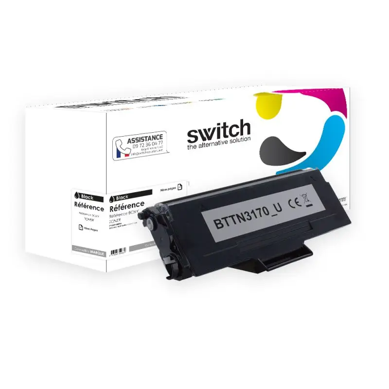 Brother TN-3170 UNIV Toner Noir compatible équivalent à TN-550, 3130, 3135 · Switch