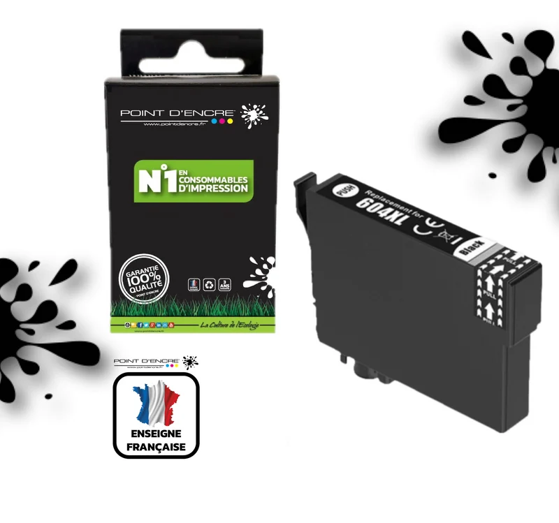 604XL - Ananas - NOIR - Grande capacité de Marque Francaise POINT D'ENCRE Pour imprimante compatible EPSON (cee)