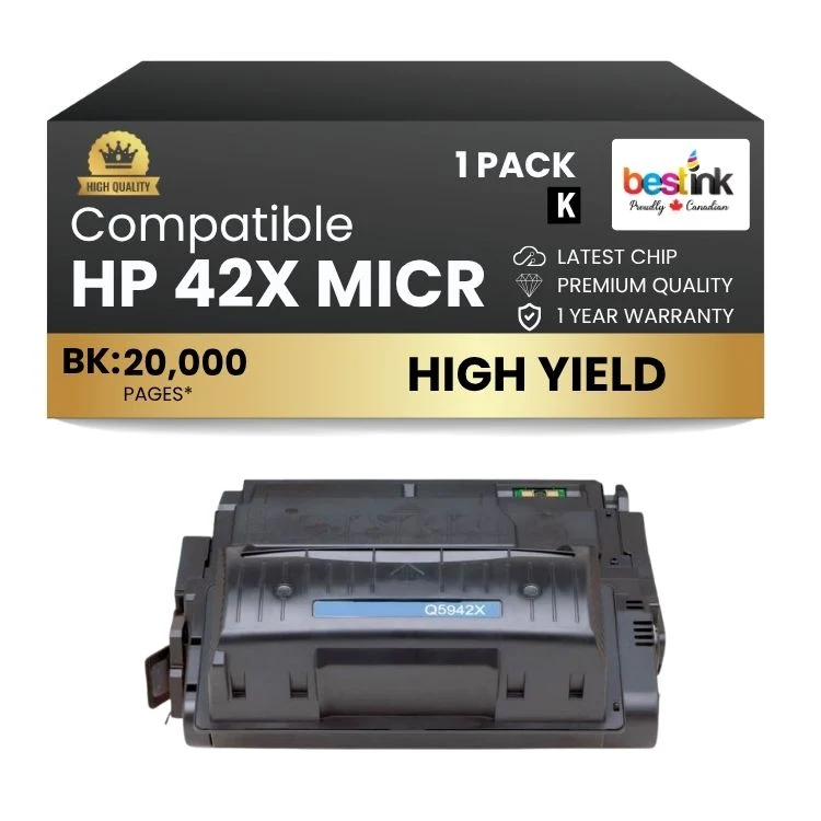 Compatible HP 42X Q5942X MICR Black Toner Cartridge