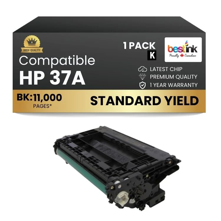 Compatible HP 37A CF237A Black Toner Cartridge (1 Pack)