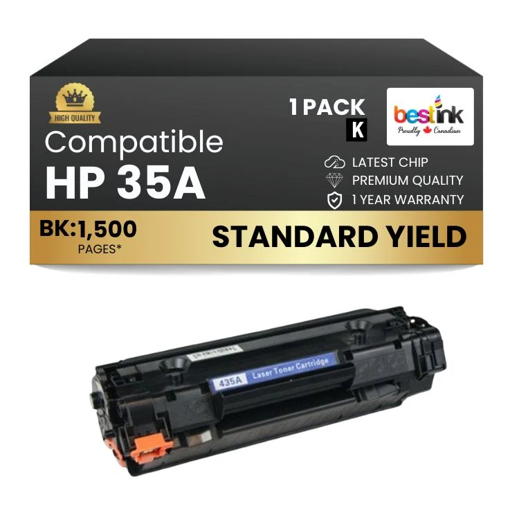 Compatible HP 35A CB435A Black Toner Cartridge (1 Pack)
