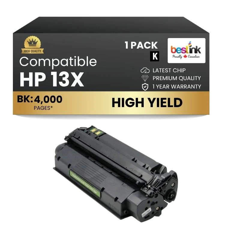 Compatible HP 13X Q2613X Black Toner Cartridge High Yield (1 Pack)