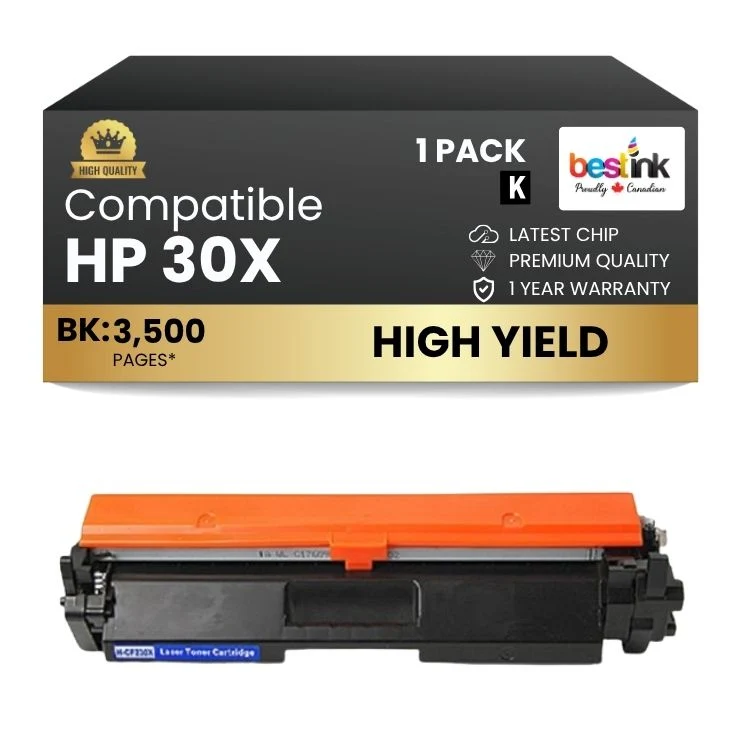 Compatible HP 30X CF230X Black Toner Cartridge High Yield With Chip (1 Pack)