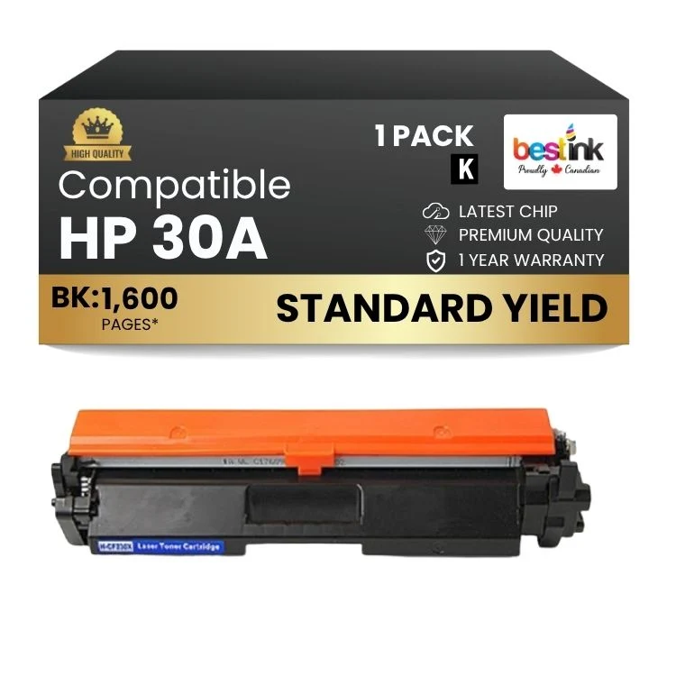 Compatible HP 30A CF230A Black Toner Cartridge (1 Pack)