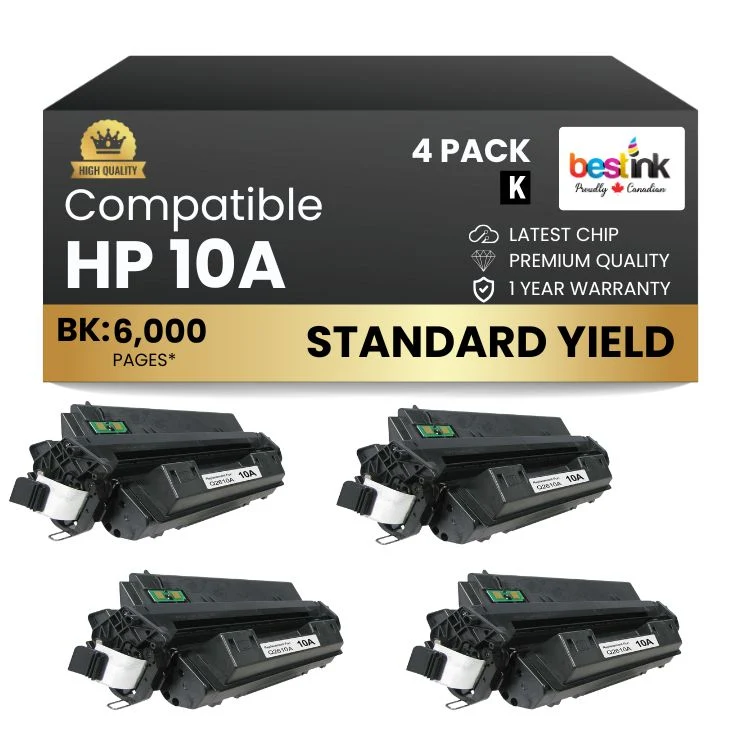 HP 10A Q2610A Black Laser Toner (4 Pack)