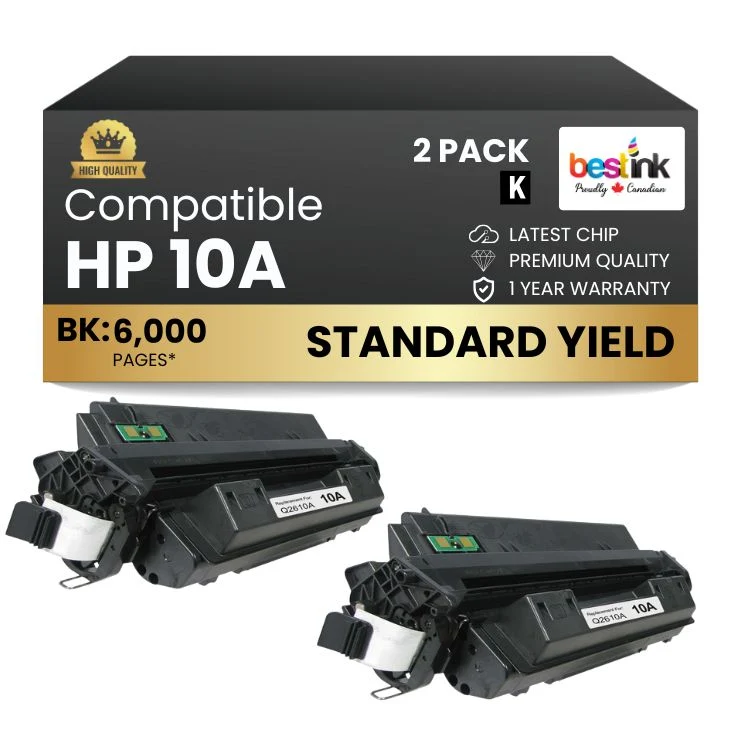 HP 10A-Q2610A Toner Cartridges (2 Pack)