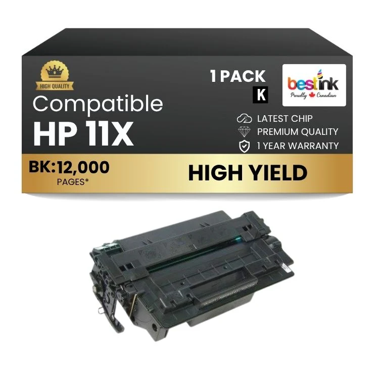 Compatible HP 11X Q6511X Black Toner Cartridge High Yield