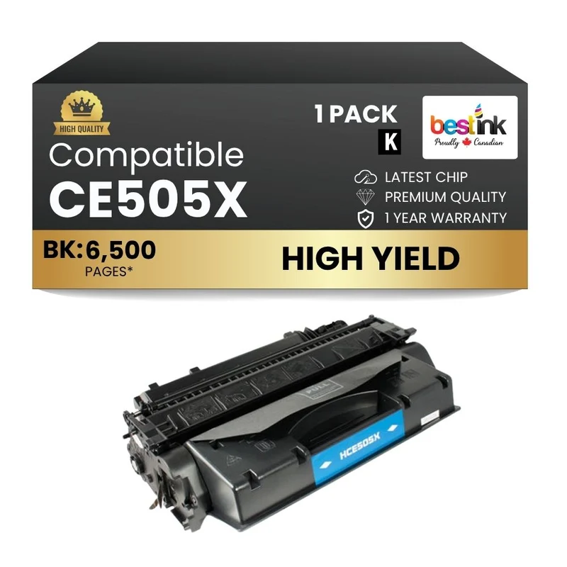 Compatible HP 05X CE505X Black Toner Cartridge High Yield (1 Pack)