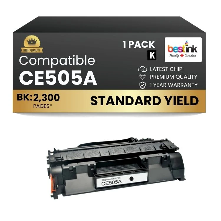 Compatible HP 05A CE505A Black Toner Cartridge (1 Pack)