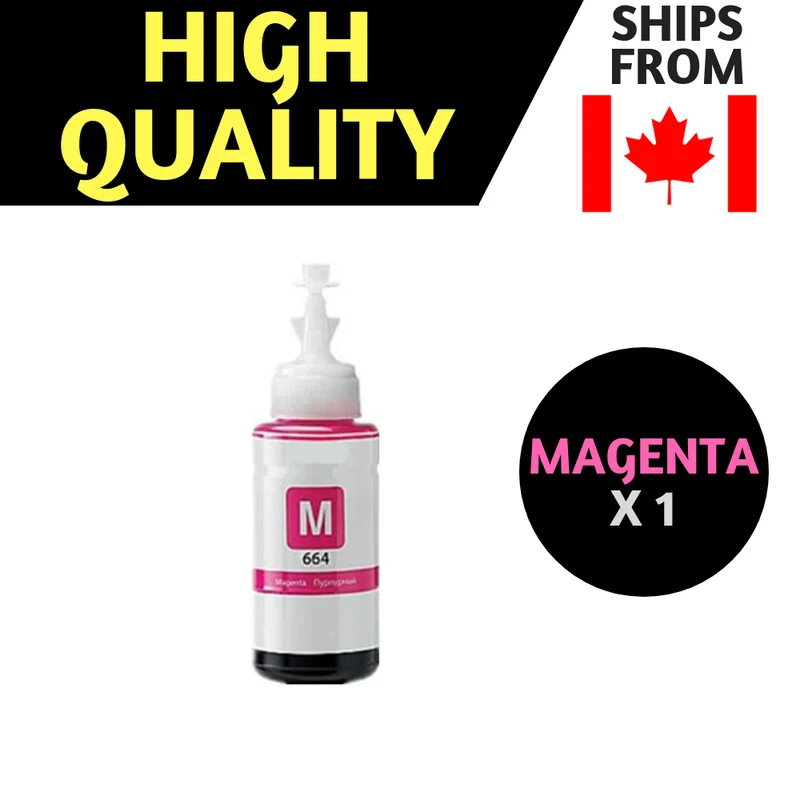 Best Ink Compatible Ink Bottle Replacements for 774 & 664 (1 Magenta) T774 , T664 for use in Epson - Expression Series ET-2500, ET-2550, ET-2600, ET-2650, ET-3600, WorkForce ET-16500, ET-4500, ET-4550