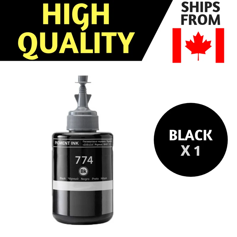 Best Ink Compatible Ink Bottle Replacements for 774 (1 Black) T774 for use in Expression ET-3600, WorkForce Series ET-16500,ET-4550 (Black upto 7000 Pages)