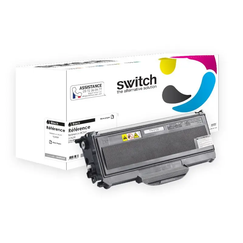 Brother TN-2120 Toner Noir compatible équivalent à TN-2110, 2115, 2120 · Switch