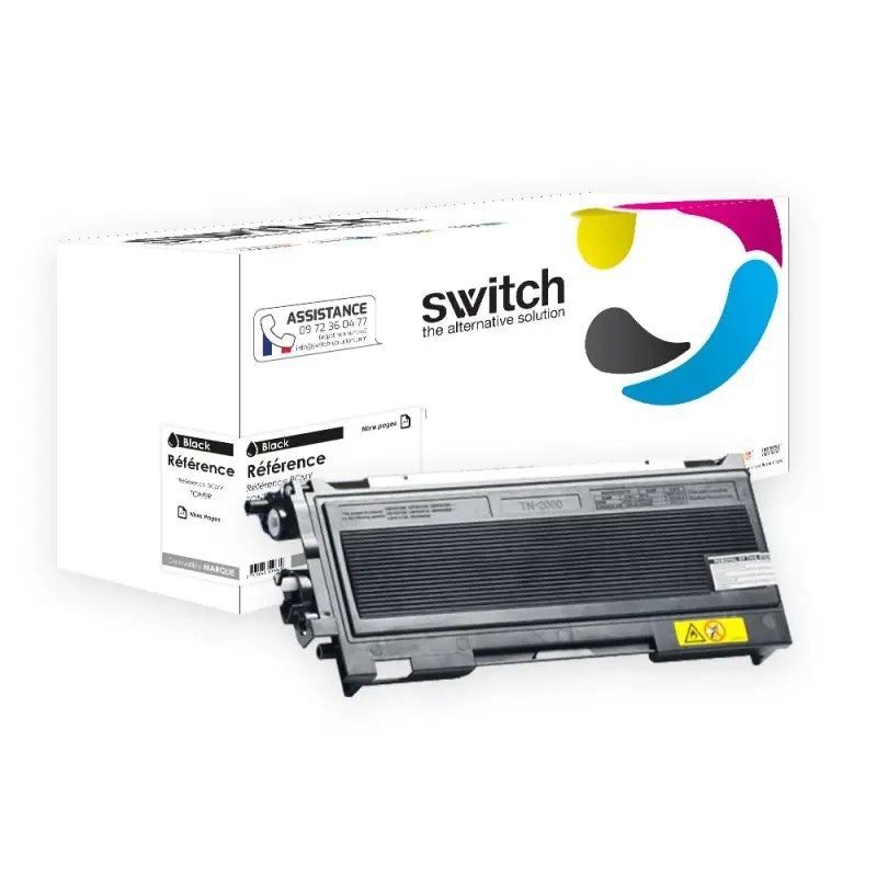Brother TN-2000 UNIV Toner Noir compatible équivalent à TN-350, 2000, 2005 · Switch