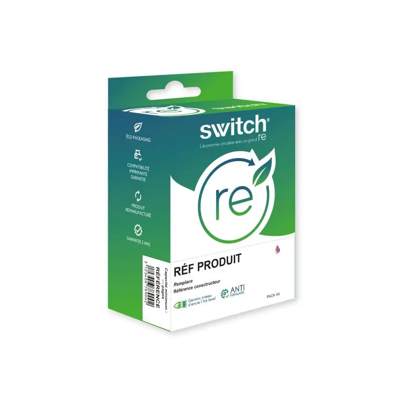 Epson T0715 Guepard Cartouche Pack 4 Couleurs remanufacturé équivalent à C13T07154012 · Switch RE