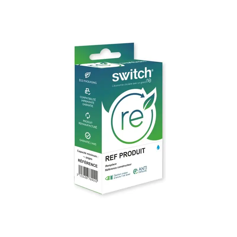 Epson 1282 Renard Cartouche Cyan remanufacturé équivalent à C13T12824011 · Switch RE