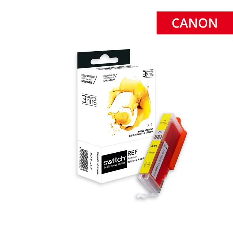 Canon 581XXL Cartouche Jaune compatible équivalent à CLI581YXXL, 1997C001 · Switch