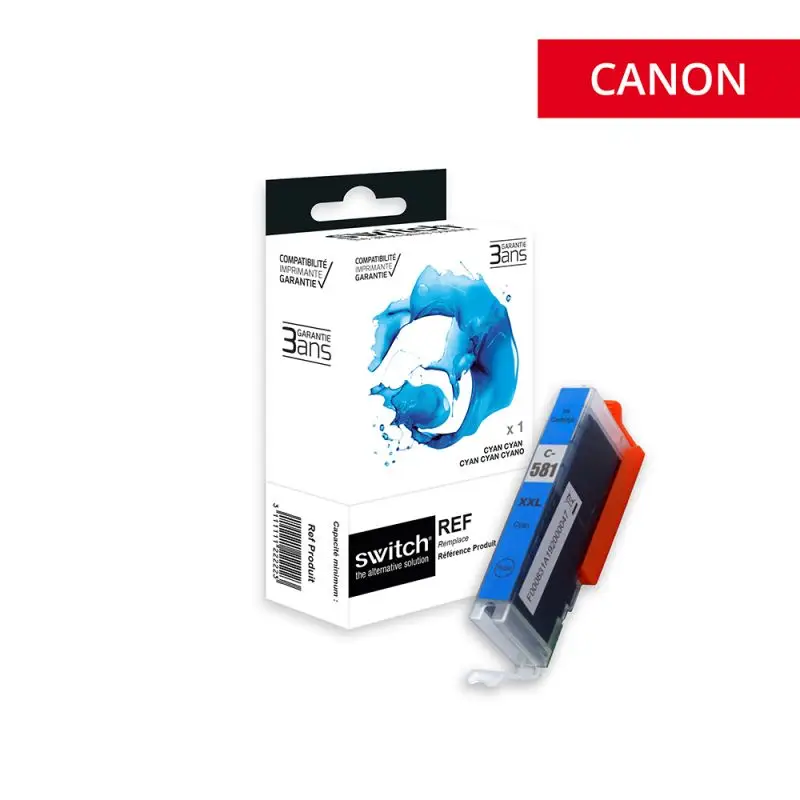 Canon 581XXL Cartouche Cyan compatible équivalent à CLI581CXXL, 1995C001 · Switch