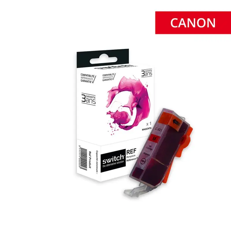 Canon 521 Cartouche Magenta compatible équivalent à CLI-521M, 2935B001 · Switch