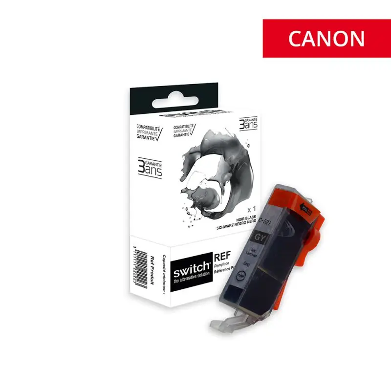 Canon 521 Cartouche Grey compatible équivalent à CLI-521GY, 2937B001 · Switch