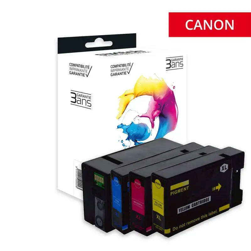 Canon 2500XL Cartouche Pack 4 Couleurs compatible équivalent à PGI-2500, 9254B001, 9265 · Switch