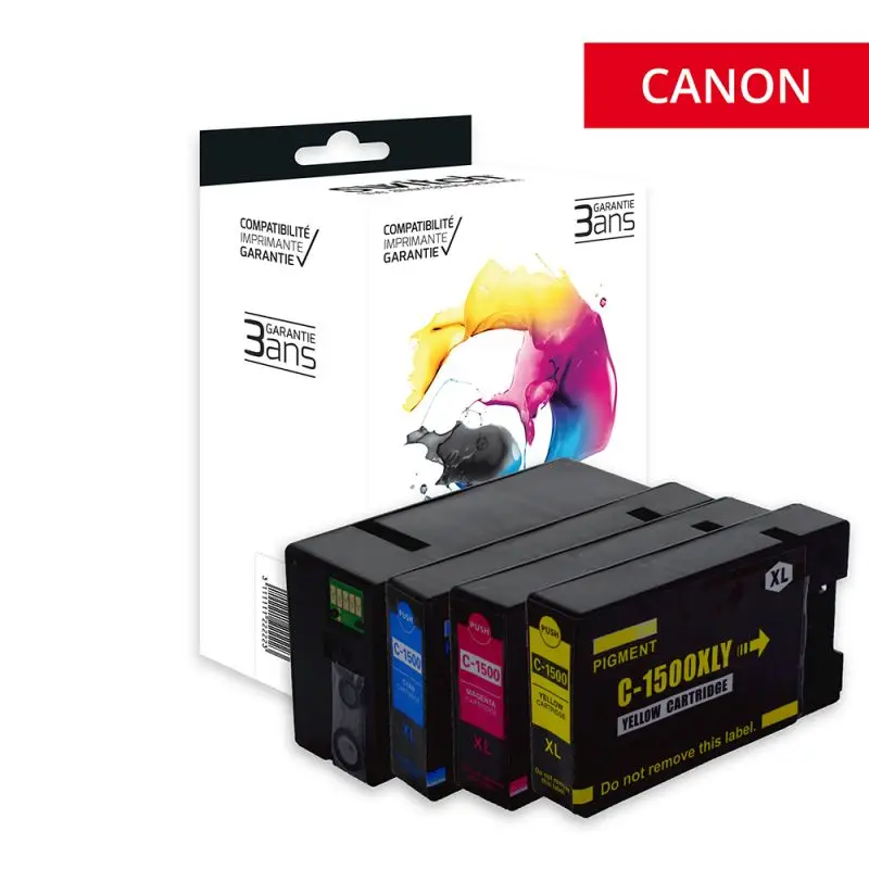 Canon 1500XL Cartouche Pack 4 Couleurs compatible équivalent à 9182B001, 9193B001, 9194B001 · Switch
