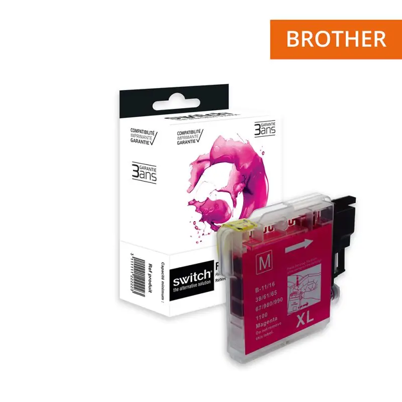 Brother 980/1100 Cartouche Magenta compatible équivalent à LC980, LC1100M · Switch